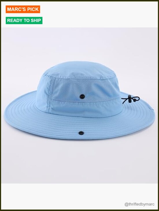 UPF50+ Wide Brim Sun Hat Cowboy Style with Chin Strap for Fishing Hiking main image 4